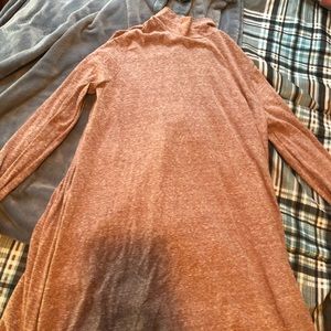 pink high neck long sleeve dress